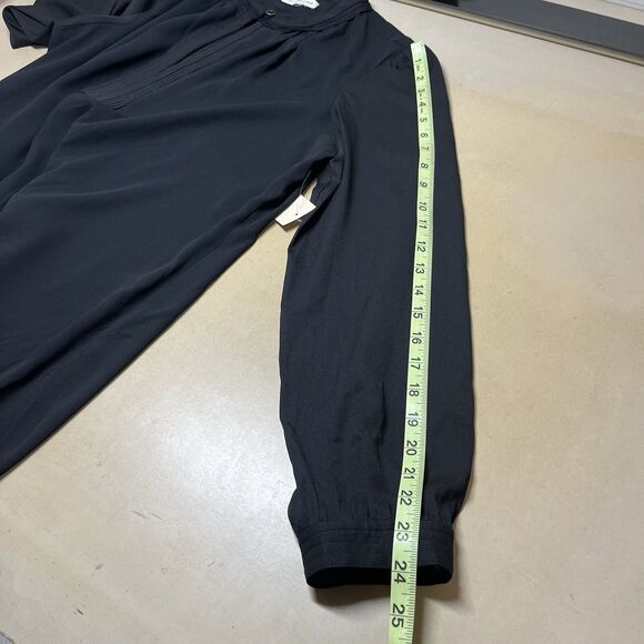 Coldwater Creek Charm Chiffon Blouse Size XL Black Keyhole Neck Minimalist NWT - Picture 13 of 13